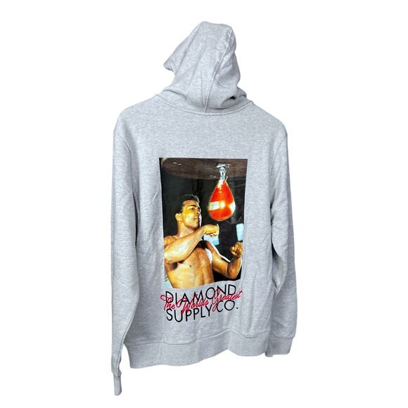 NWT Diamond Supply Co. Muhammad Ali Gray Hoodie - Medium -  $102 Retail - Picture 1 of 9